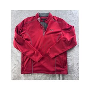 Under Armour Men's Large Red Quarter Zip Pullover Lightweight Athletic Jacket